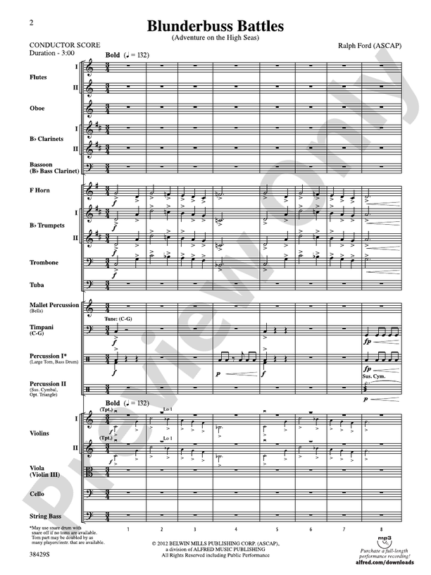 Blunderbuss Battles – Ful Orchestra Conductor Score & Parts (Digital Download)