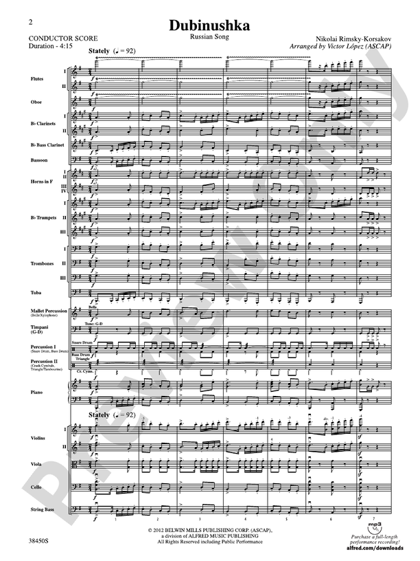 Dubinushka – Ful Orchestra Conductor Score & Parts (Digital Download)