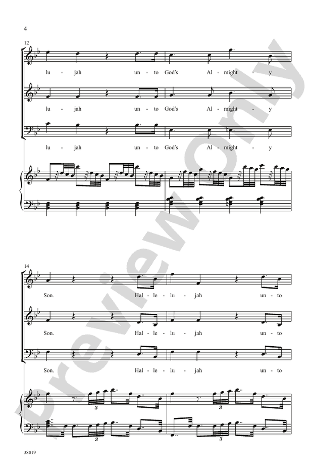 Hallelujah (from Mount of Olives) – SAB Choral Octavo (Digital Download)