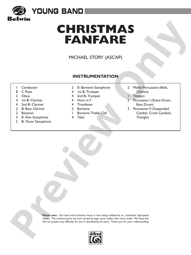 Christmas Fanfare (Grade 2) - Concert Band Conductor Score & Parts (Digital Download)