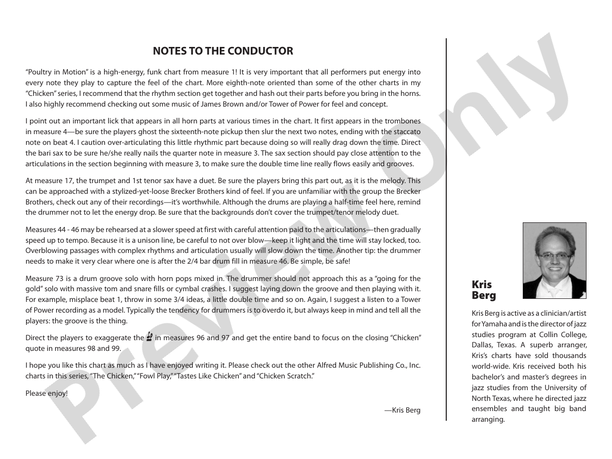 Poultry in Motion - Jazz Ensemble Conductor Score & Parts (Digital Download)