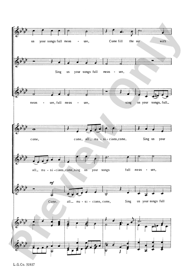 Come, All Musicians, Come – SSA Choral Octavo (Digital Download)