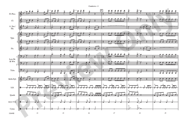 Hot N Cold (Arr. Doug Adams) – Marching Band Conductor Score & Parts (Digital Download)