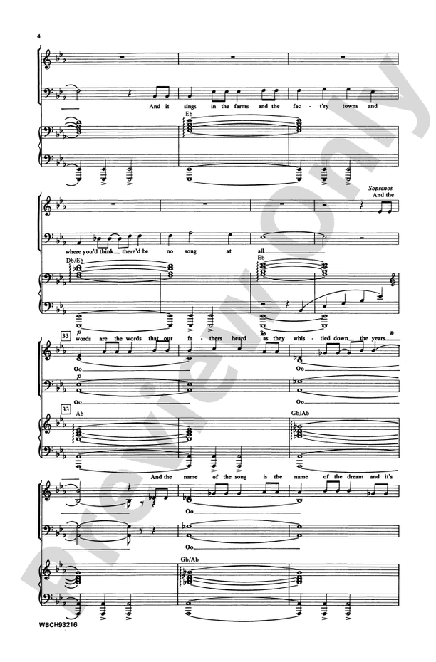 America ... the Dream Goes On - SATB Choral Octavo (Digital Download)