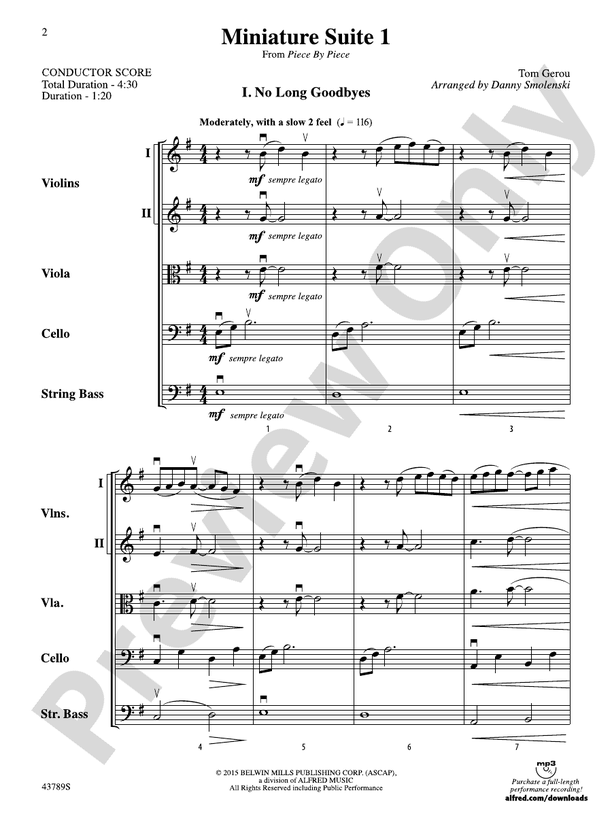 Miniature Suite 1 – String Orchestra Conductor Score & Parts (Digital Download)