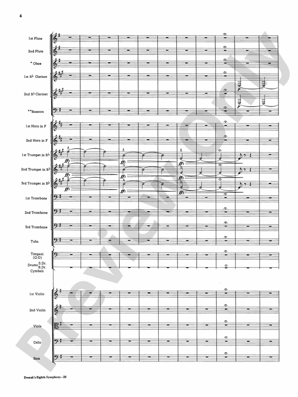 Dvorák's 8th Symphony, 4th Movement – Full Orchestra Conductor Score & Parts (Digital Download)