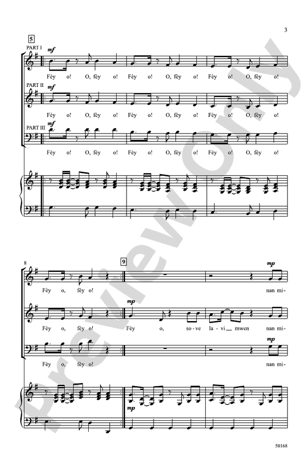 Fèy O! - 3-Part Mixed Choral Octavo (Digital Download)