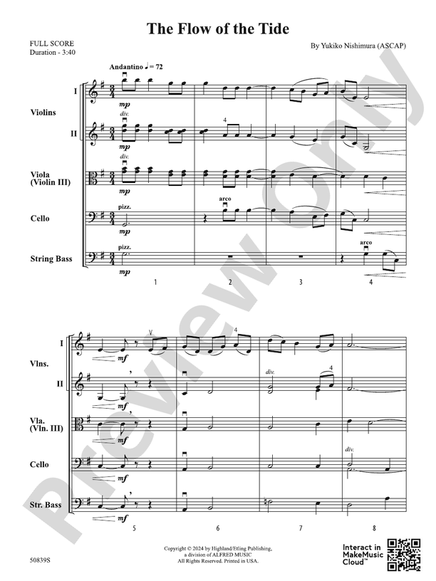 The Flow of the Tide – String Orchestra Conductor Score & Parts