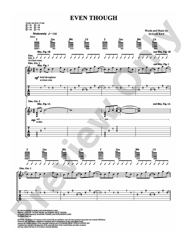 Even Though - Guitar TAB (Digital Download)
