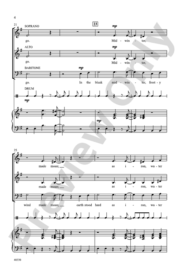 In the Bleak Midwinter – SAB Choral Octavo (Digital Download)