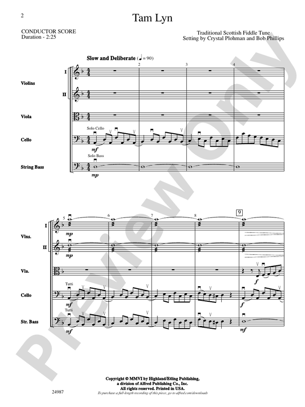 Tam Lyn – String Orchestra Conductor Score & Parts (Digital Download)