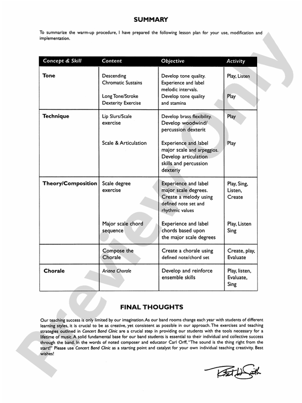 Concert Band Clinic (A Warm-Up and Fundamental Sequence for Concert Band) - Concert Band Conductor Score & Parts (Digital Download)