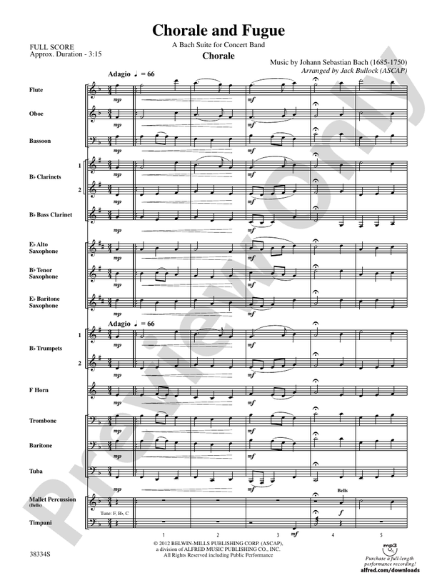 Chorale and Fugue - Concert Band Conductor Score & Parts (Digital Download)