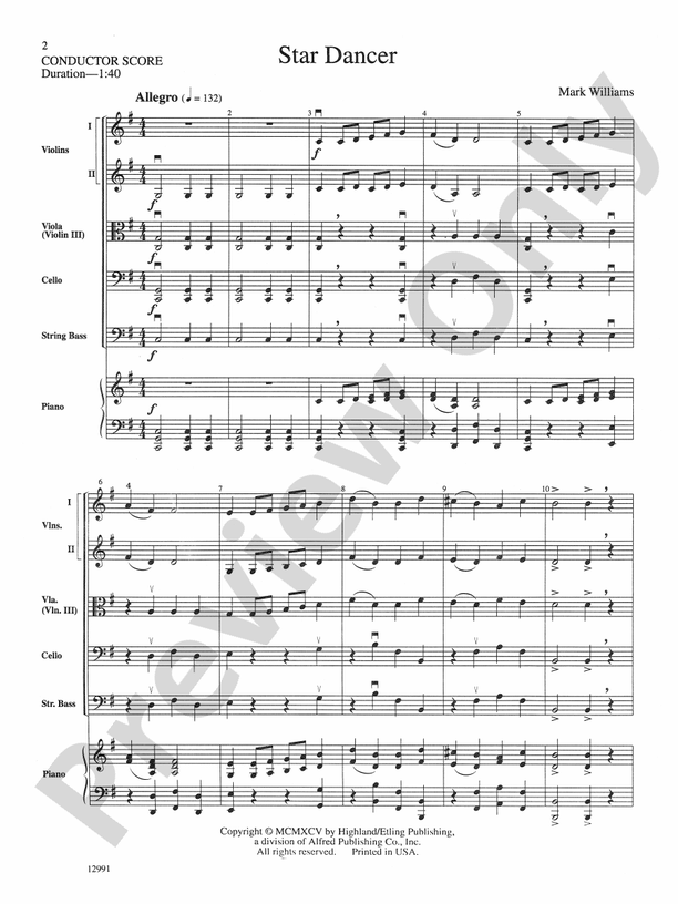 Star Dancer – String Orchestra Conductor Score & Parts (Digital Download)
