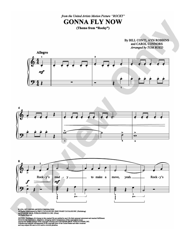 Gonna Fly Now - Arr. Tom Roed - Easy Piano (Digital Download)