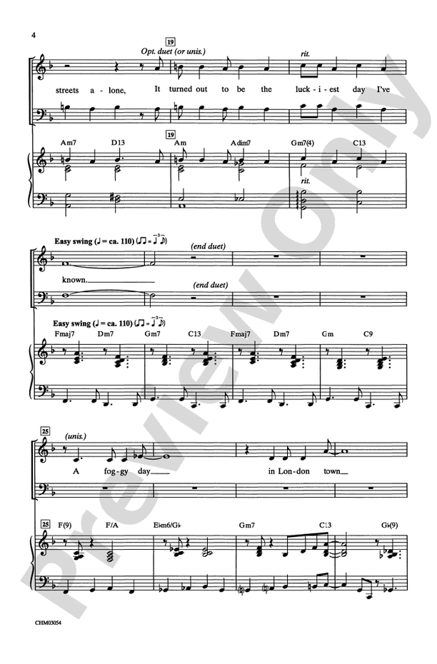 A Foggy Day - SATB Choral Octavo (Digital Download)