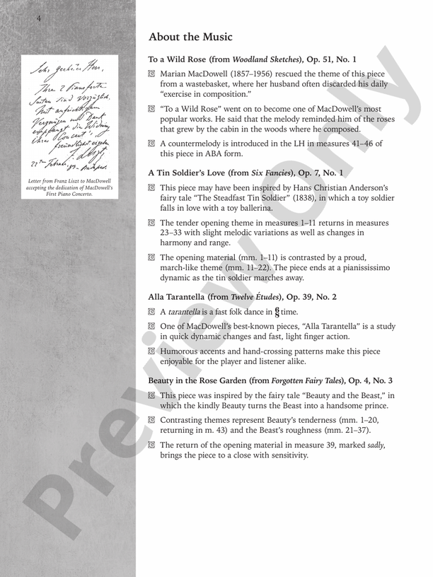 MacDowell - Classics for the Advancing Pianist: Edward MacDowell, Book 1: Intermediate to Late Intermediate Repertoire - Piano (Digital Download)