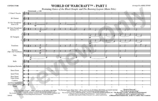 World of Warcraft, Part I – Marching Band Conductor Score & Parts (Digital Download)