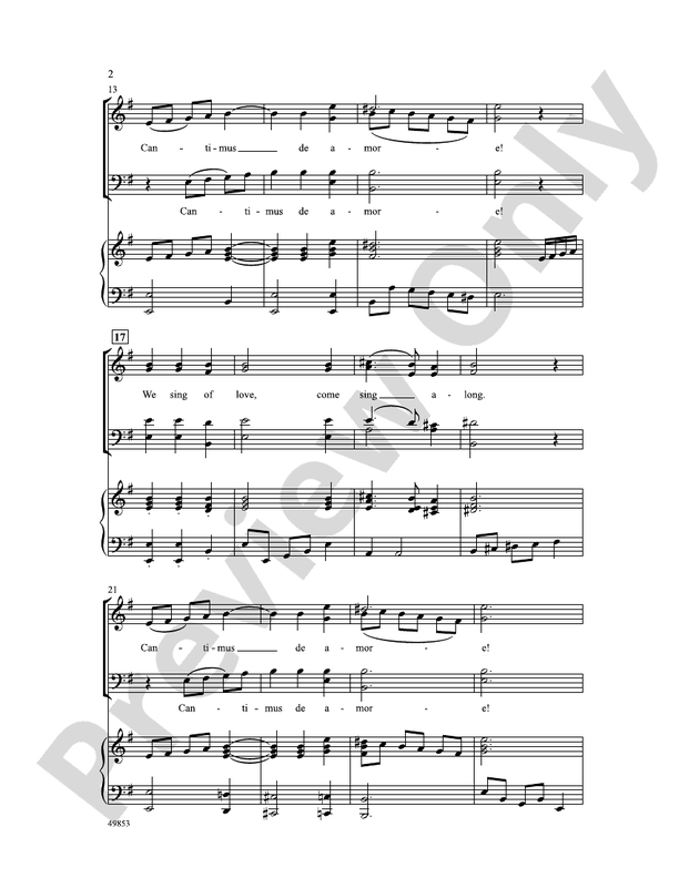 Cantimus de Amore - SATB Choral Octavo (Digital Download)
