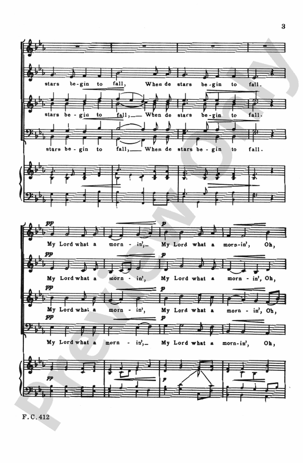 My Lord, What a Mornin' – SATB, a cappella Choral Octavo (Digital Download)