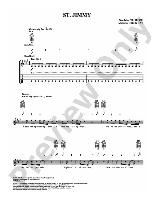 St. Jimmy - Guitar TAB (Digital Download)