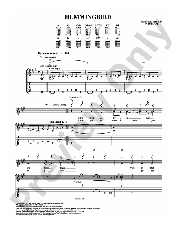 Hummingbird - Guitar TAB (Digital Download)