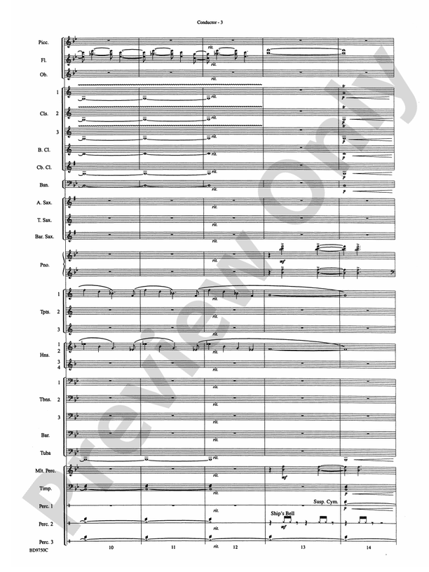 Songs of Sailor and Sea - Concert Band Conductor Score & Parts (Digital Download)