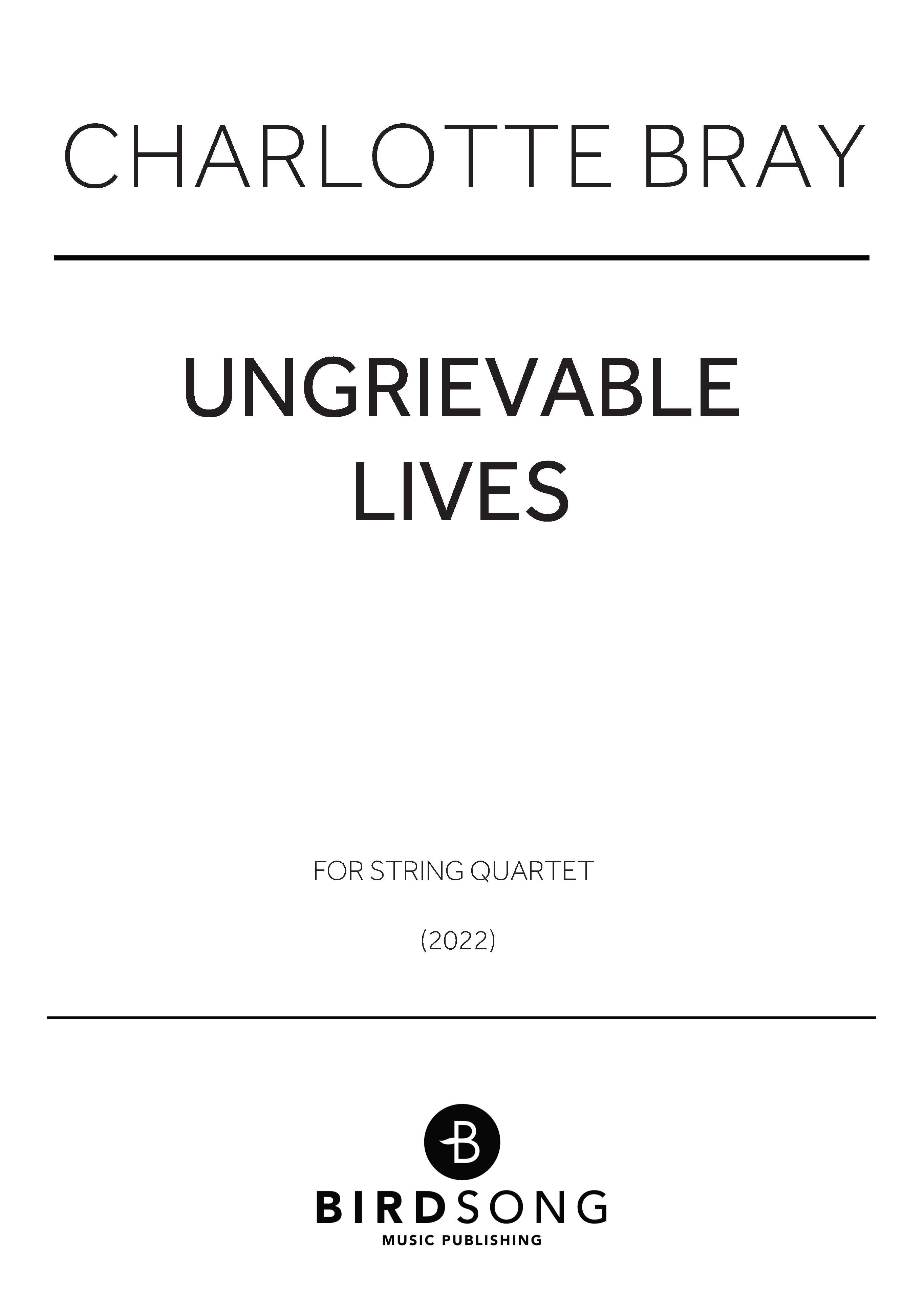 Ungrievable Lives - String Quartet (Digital Download)