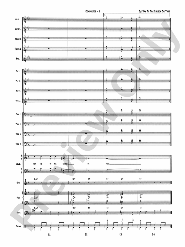 Get Me to the Church on Time - Jazz Ensemble Conductor Score & Parts (Digital Download)