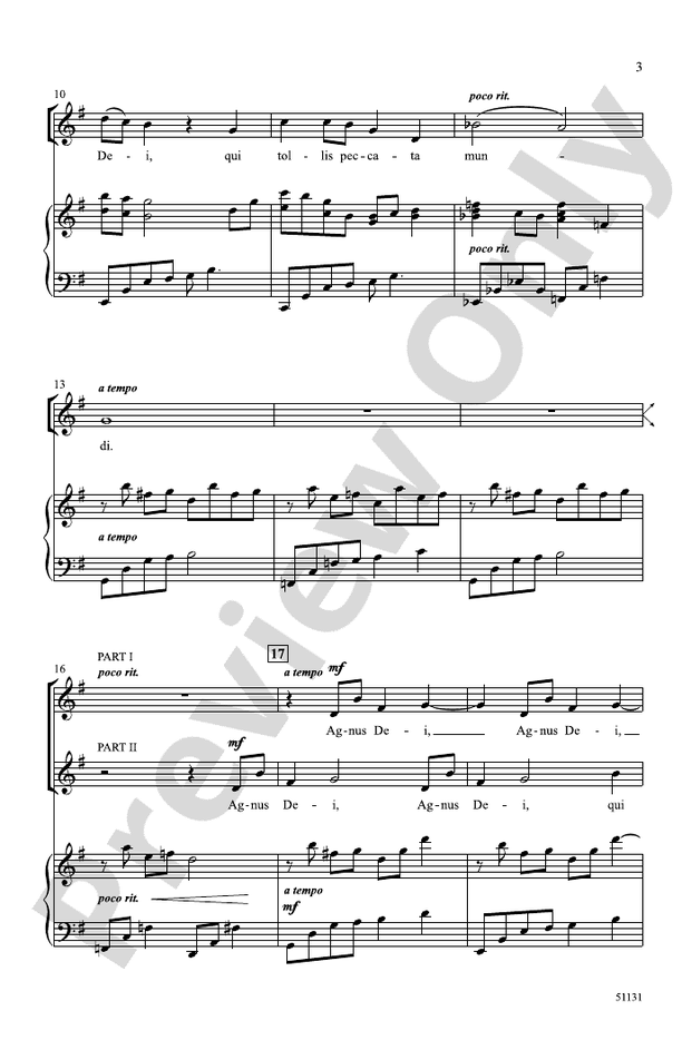 Agnus Dei - 2 Part Treble Choral Octavo (Digital Download)