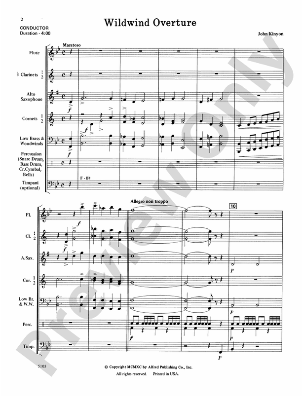 Wildwind Overture - Concert Band Conductor Score & Parts (Digital Download)