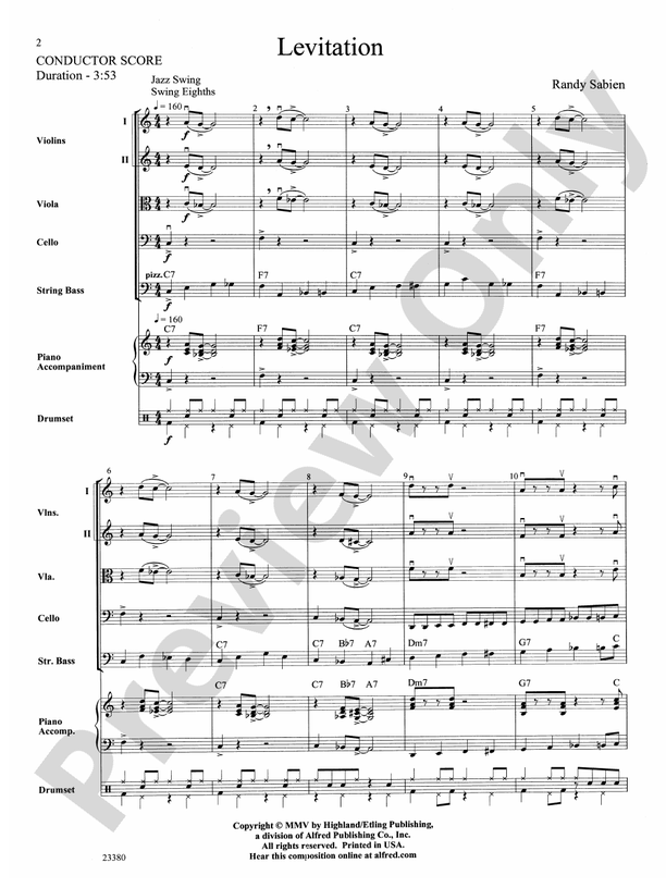 Levitation – String Orchestra Conductor Score & Parts (Digital Download)