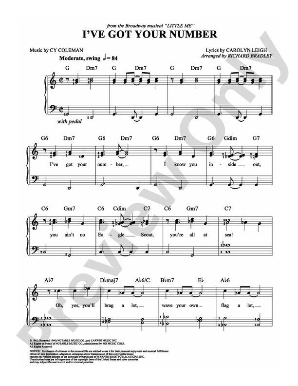 I've Got Your Number - Arr. Richard Bradley - Easy Piano (Digital Download)