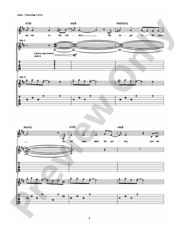 Voices - Dream Theater - Guitar TAB (Digital Download)