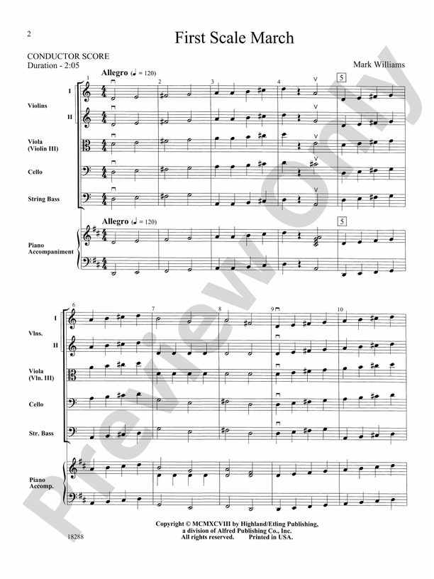 First Scale March – String Orchestra Conductor Score & Parts (Digital Download)