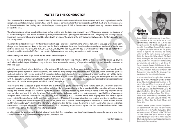 The Cannonball Run - Jazz Ensemble Conductor Score & Parts(Digital Download)