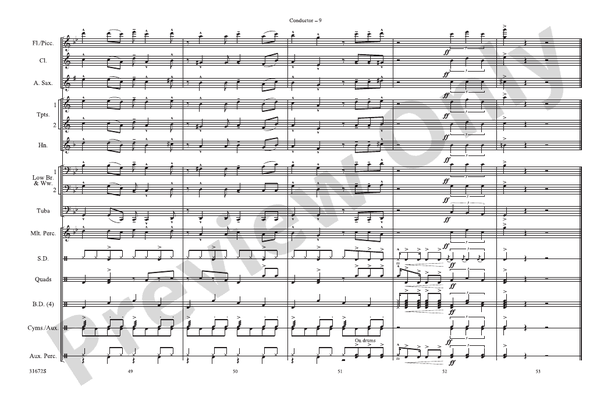 Let's Get Loud – Marching Band Conductor Score & Parts (Digital Download)