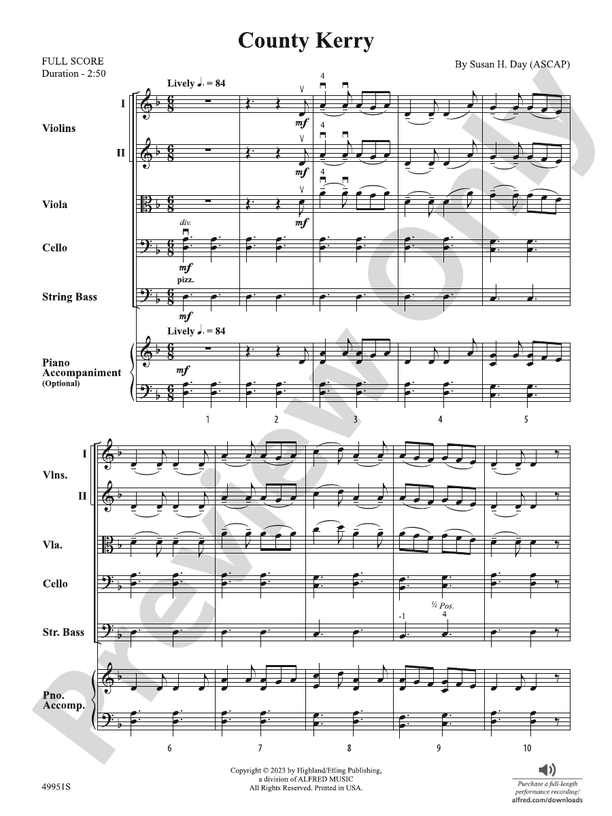 County Kerry - String Orchestra Conductor Score & Parts (Digital Download)