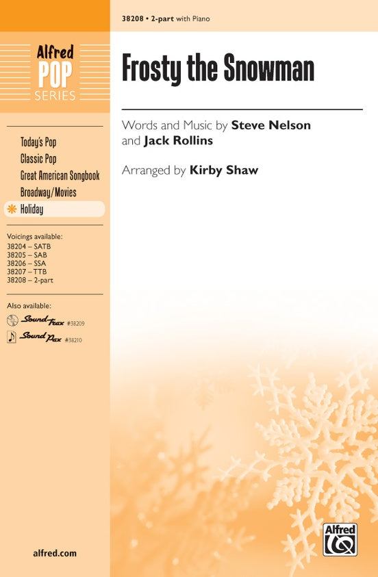 Frosty the Snowman - Arr. Kirby Shaw – 2-Part Choral Octavo (Digital Download)
