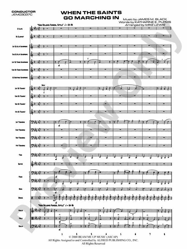 When the Saints Go Marching In - Jazz Ensemble Conductor Score & Parts (Digital Download)