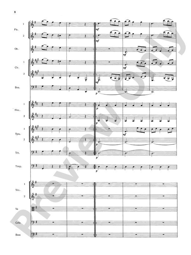 Mozart's Symphony No. 25 in G Minor, 3rd & 4th Movements – Full Orchestra Conductor Score & Parts (Digital Download)