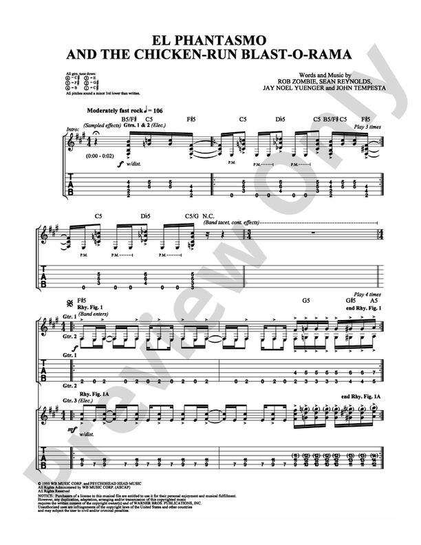 El Phantasmo and the Chicken-Run Blast-O-Rama - Guitar TAB (Digital Download)