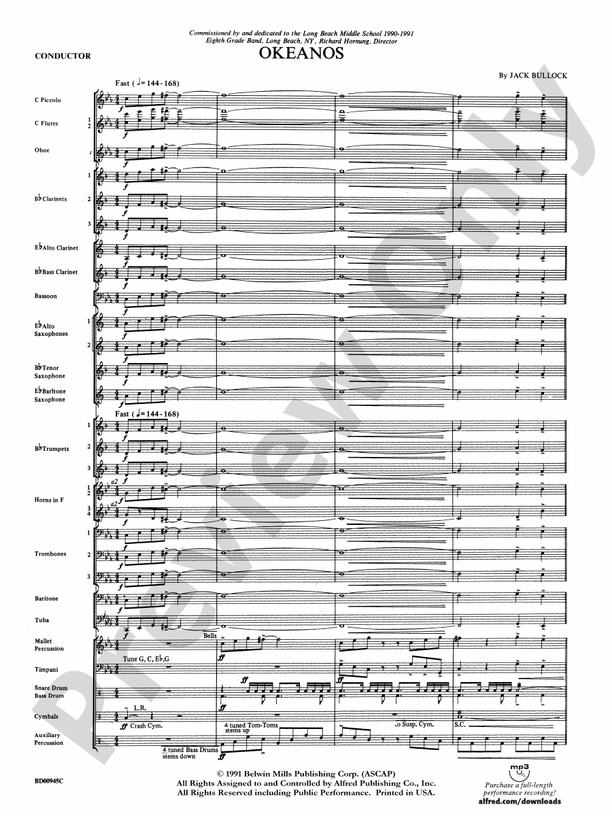 Okeanos - Concert Band Conductor Score & Parts (Digital Download)