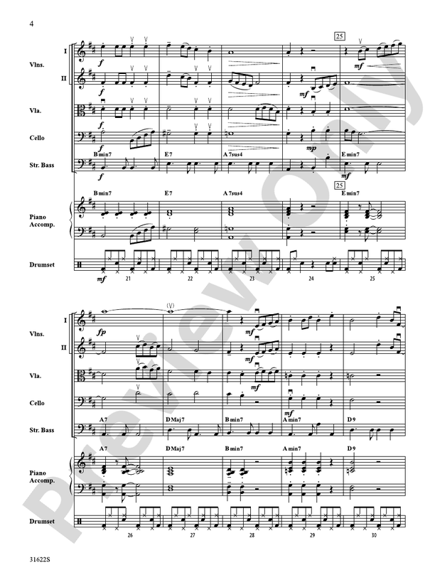 Bossa Azul – String Orchestra Conductor Score & Parts (Digital Download)