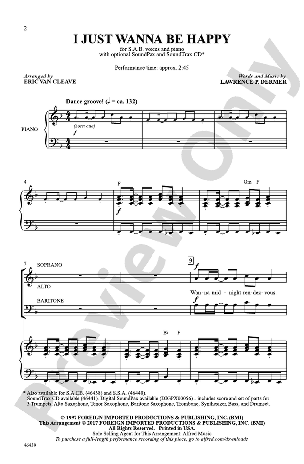 I Just Wanna Be Happy – SAB Choral Octavo (Digital Download)