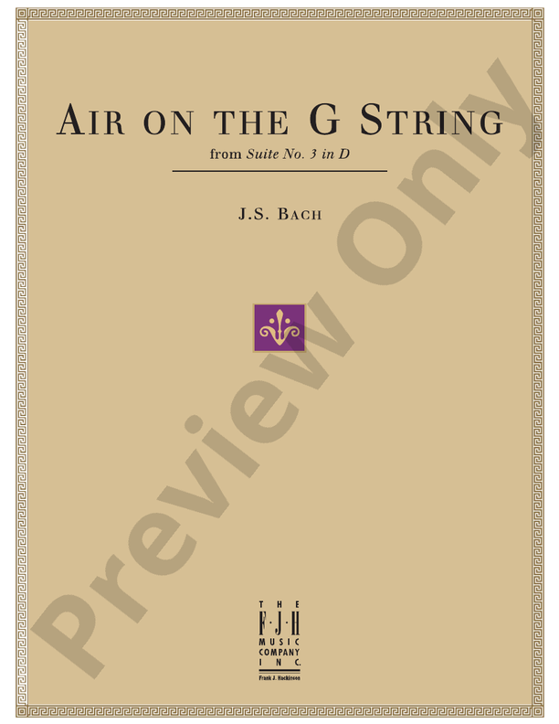 Bach - Air on the G String, from Suite No. 3 in D - Piano (Digital Download)