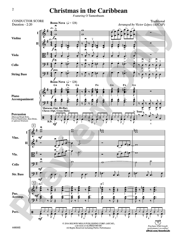 Christmas in the Caribbean - String Orchestra Conductor Score & Parts (Digital Download)