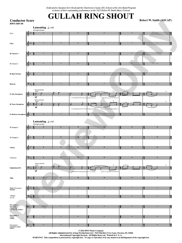 Gullah Ring Shout - Concert Band Conductor Score & Parts(Digital Download)