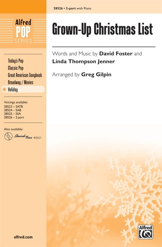 Grown-Up Christmas List – 2-Part Choral Octavo (Digital Download)