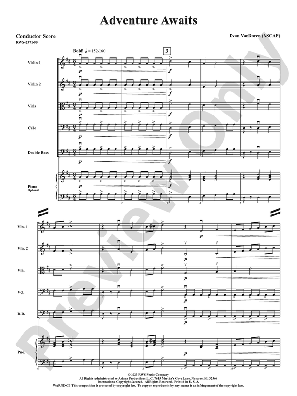 Adventure Awaits - String Orchestra Conductor Score & Parts (Digital Download)